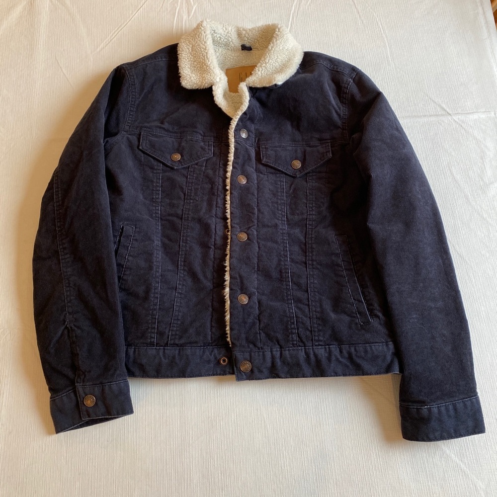 Gap navy Sherpa Lined Trucker Jacket Mens Small